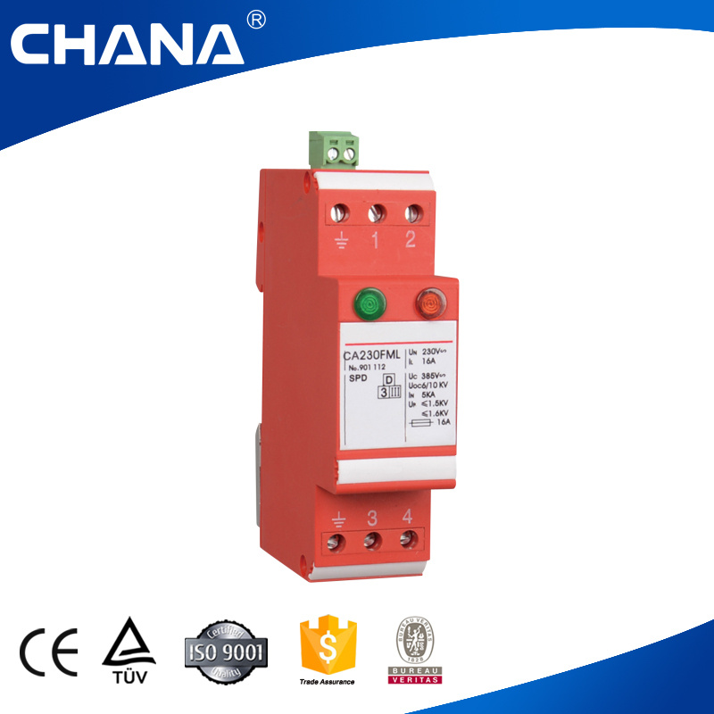 SPD 4pole 3phase Modular Arrester Lighting Surge Protective Device