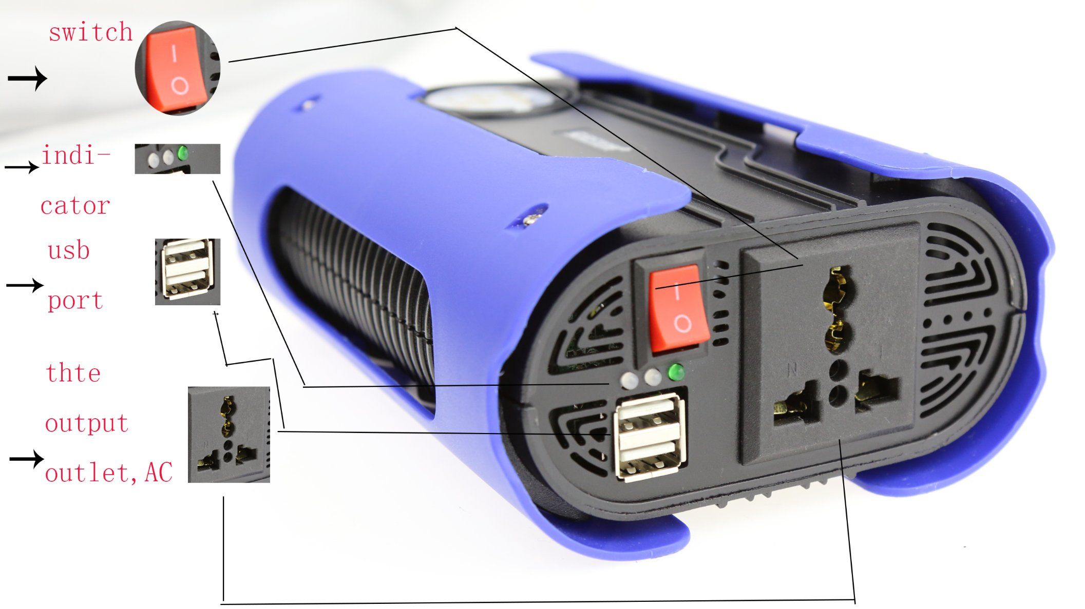 500W Full Pure Sine Wave Inverter Car Power Inverter DC to AC Power Inverter
