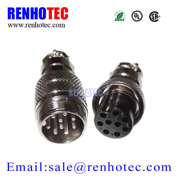 Waterproof Cable Connector M16 9 Pin Metal Circular Connector