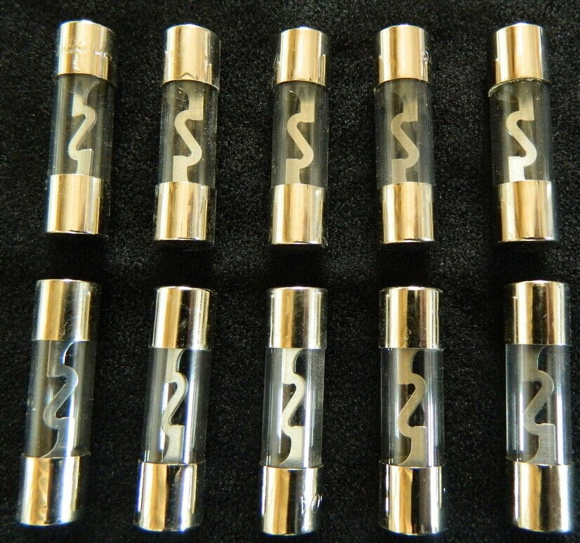 10 AMP Agu Fuse Fuses Nickel Plated Inline Glass Fuse