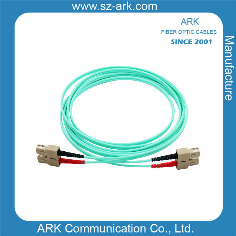 Sc-Sc Multimode 50/125 Om3 Aqua Duplex Fiber Optic Cable/Patchcord