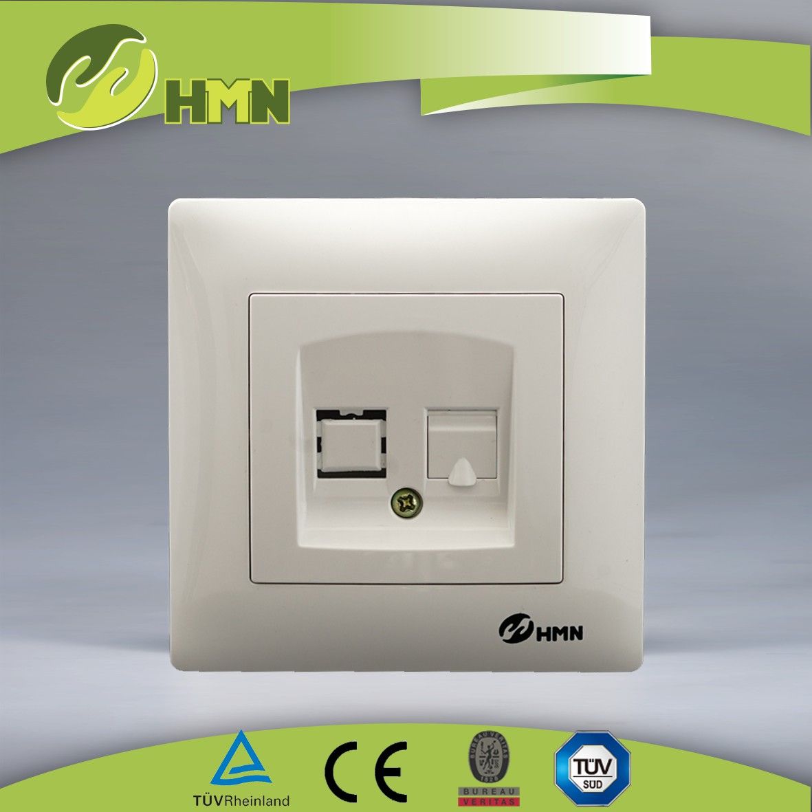 European Standard V124 1 Gang Tel Socket