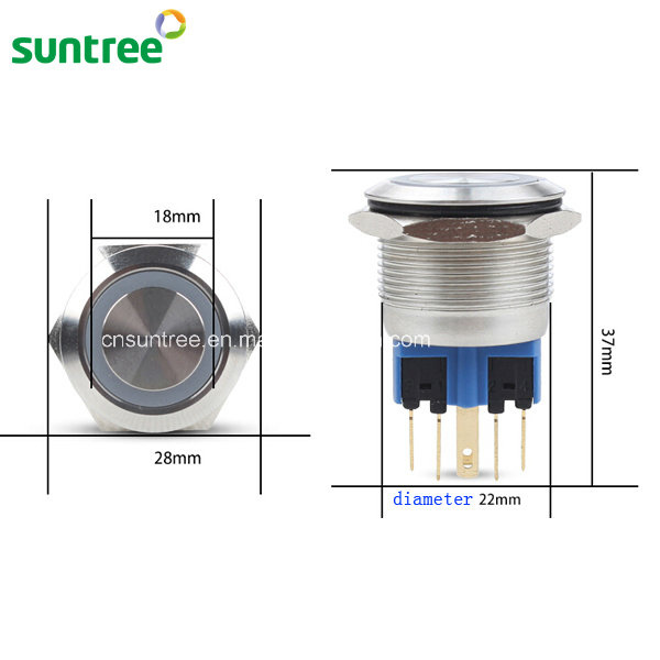 Diameter 22mm Push Button Light Switch