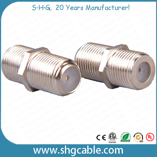 F Type Splice Adapter Connector for Coaxial Cable Rg59 RG6 (F-061)