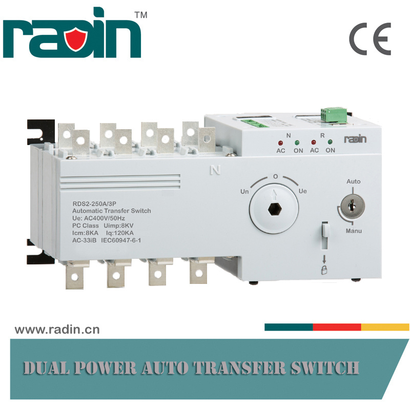 250A 3p/4p New Designed Automatic Transfer Switch, ATS (RDS2)