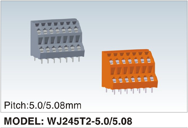 Wanjie PCB Screwless Terminal Block with Dual Row Pin Headers (WJ245T2-5.0/5.08)