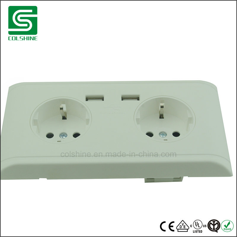 German Type Multi Electrical Wall Plug Socket with USB Charger