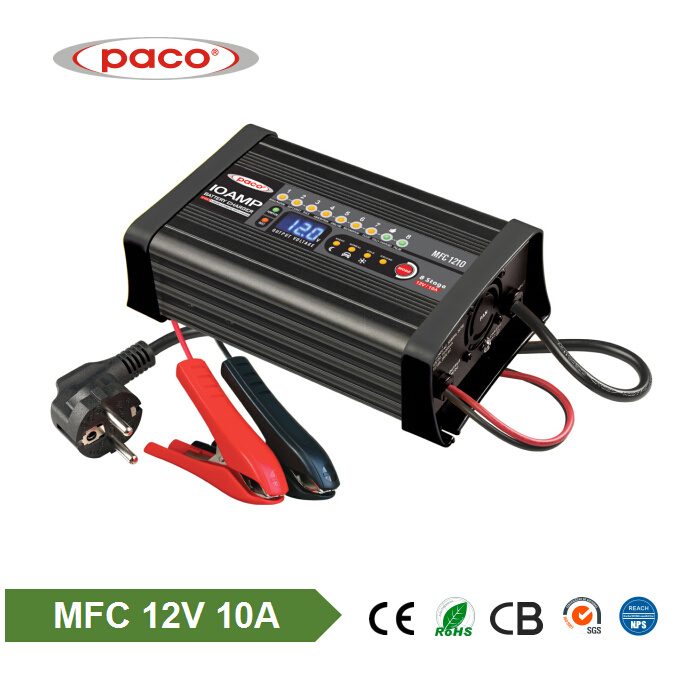 Automatic 12V 10A Portable 8-Stage Battery Charger with Ce