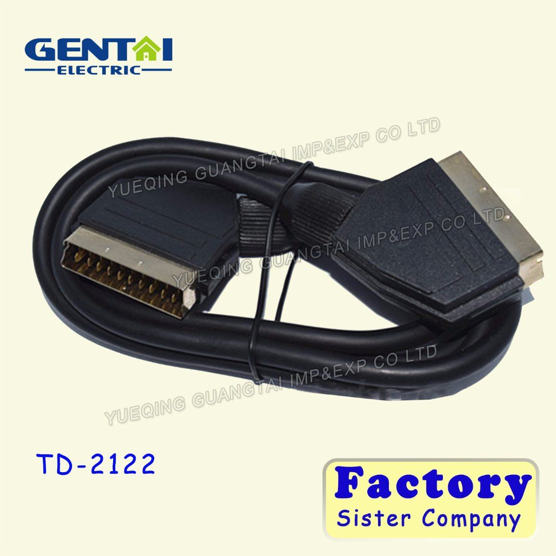 High Quality Scart Plug to Scart Jack Cable
