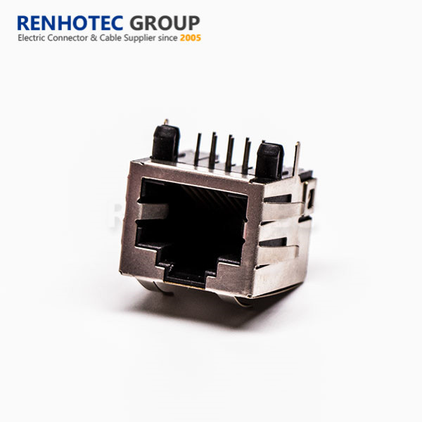 Single Port connector RJ45 with Shield and LED