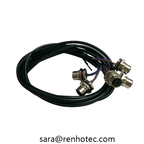 Aviation Plug Circular Sensor Connector M12 4pin Female Cable