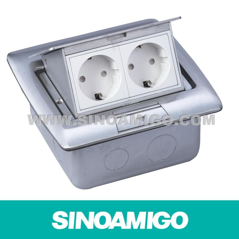Pop-up Brass Alloys Floor Box with European Power Sockets