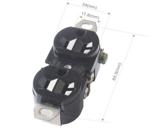 UL American Standard Double Socket with Children Protection IP20