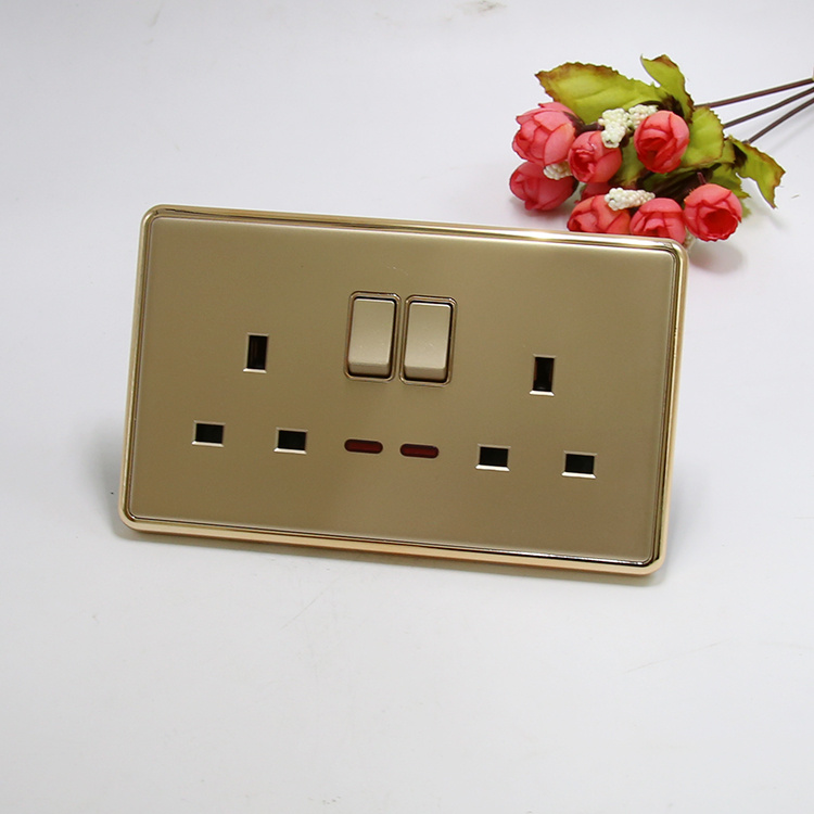 UK Standard Tow Gang Switched Double Socket W/N