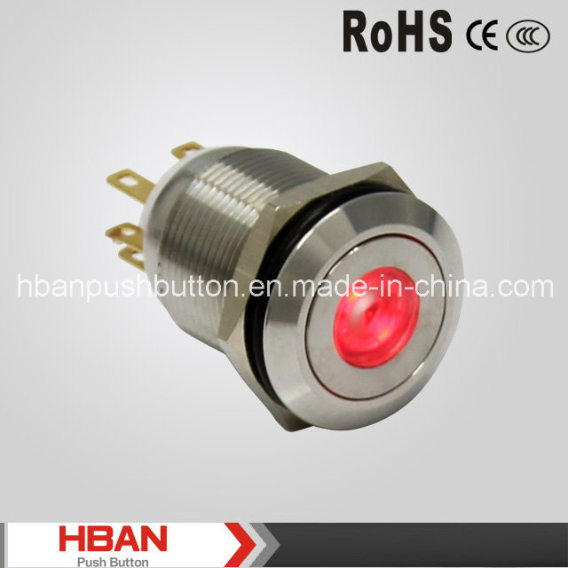 (19mm) Momentary LED DOT-Illuminated Push Button Switch