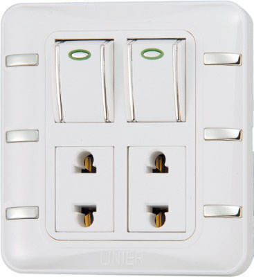 Ee-Hm-K08 2 Gang 16A Multi-Function Wall Switch