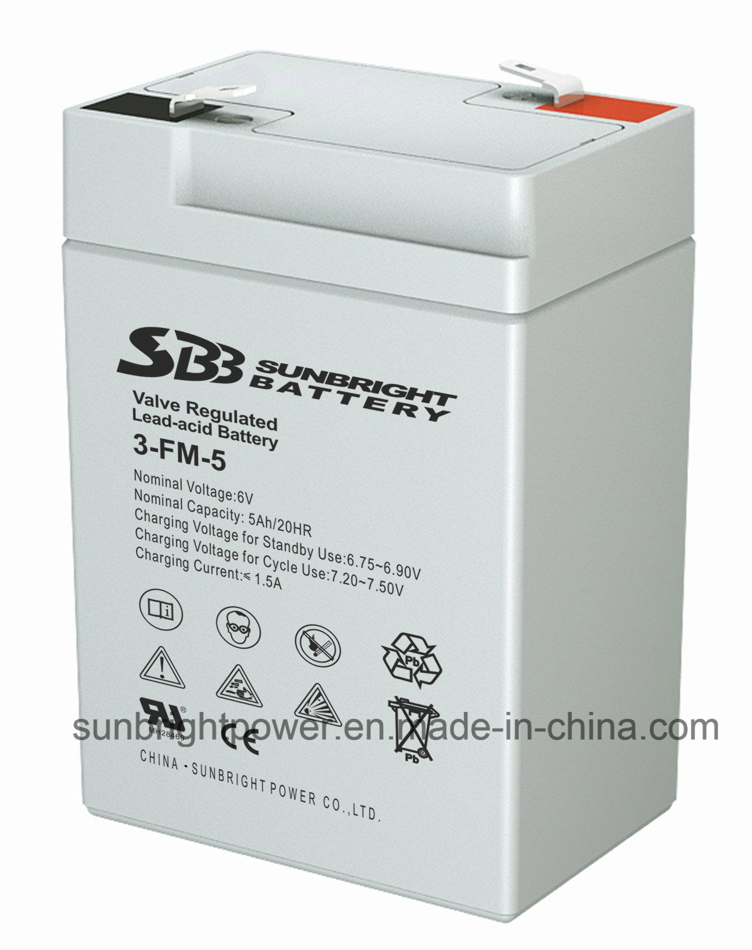 SBB 6V5ah Small Size Maintenance Free AGM Battery