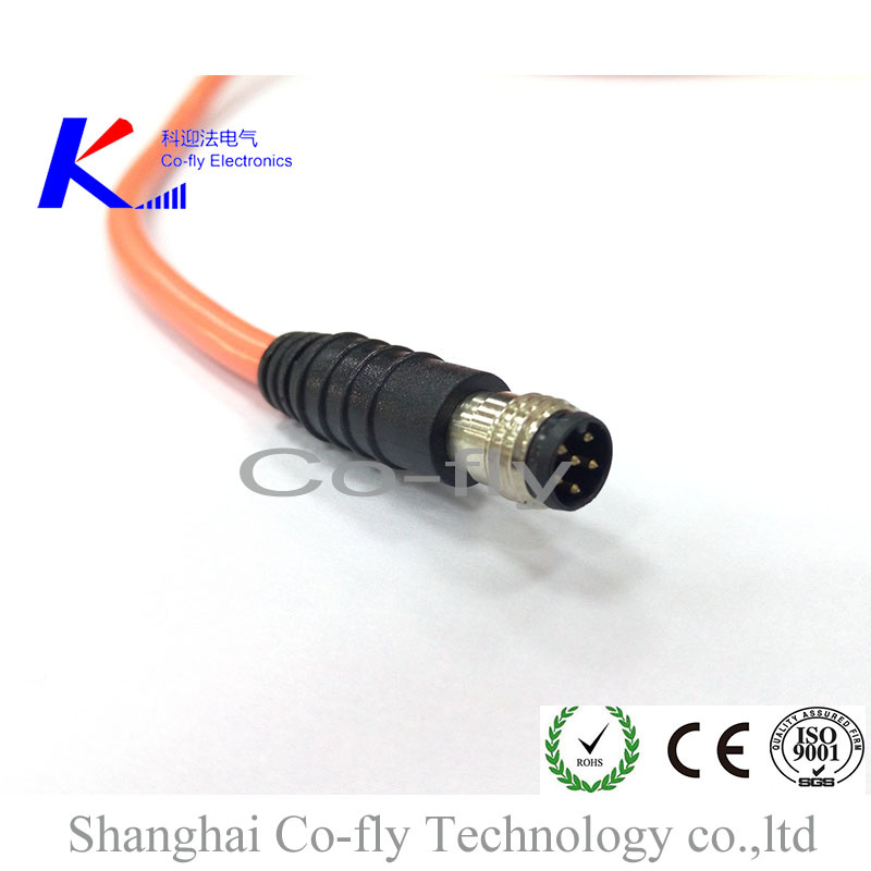 M8 Waterproof 6 Pin Male Molded Shielded Electrical Connector