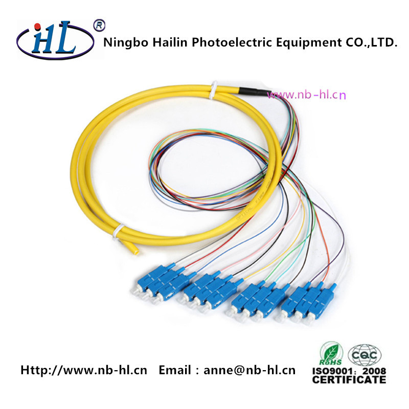 Fiber-Opticalal Communications System Cable 12 Cores SC/PC Fiber Optic Pigtail