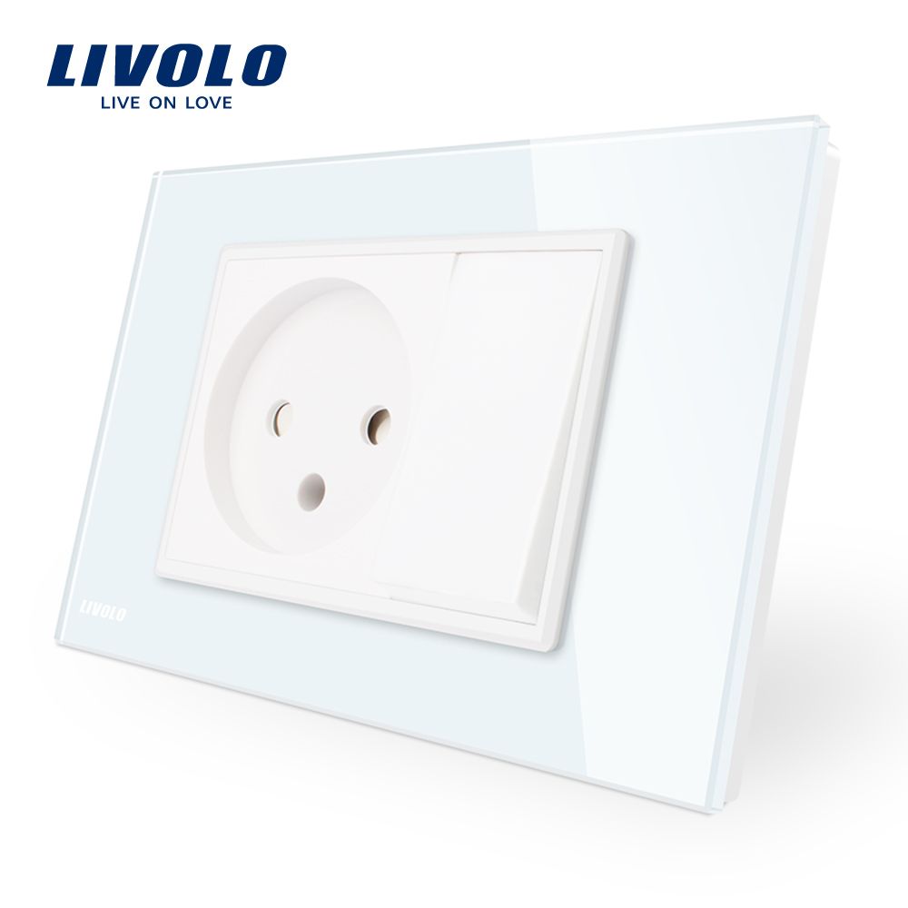 Livolo Israel Wall Socket with 1gang Push Button Switch Vl-C9c1il1K-11