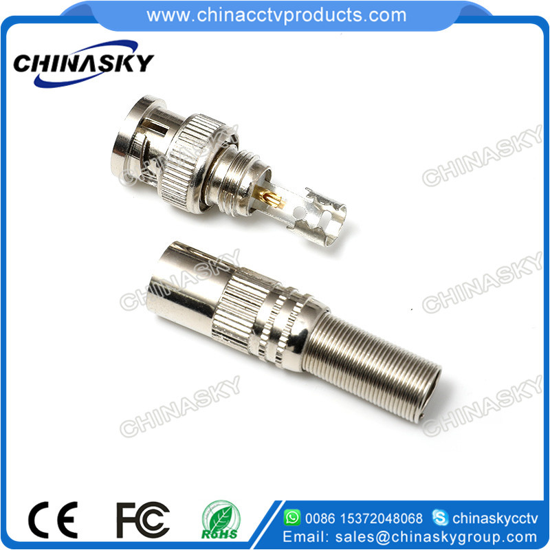 Rg59/RG6 Male Solder BNC Connector with Long Metal Boot (CT5046-2)