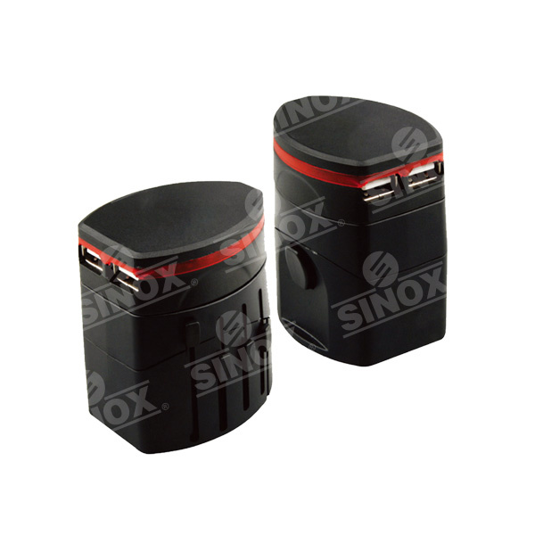 Multi National Luggage Traveling Dual USB Adaptor