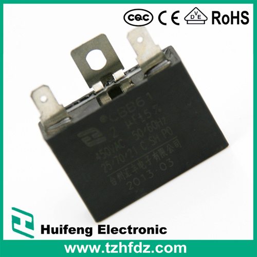 450VAC 2.5UF Cbb61 Fan Capacitor