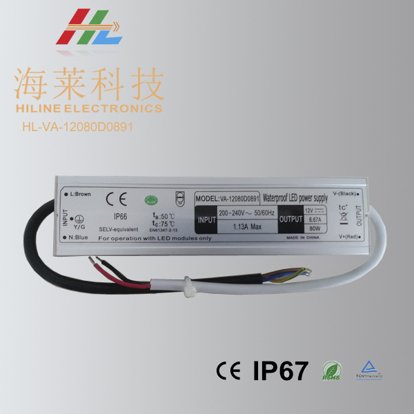 High Power Mini Type LED 12vdv 80W Waterproof Driver for Lighting