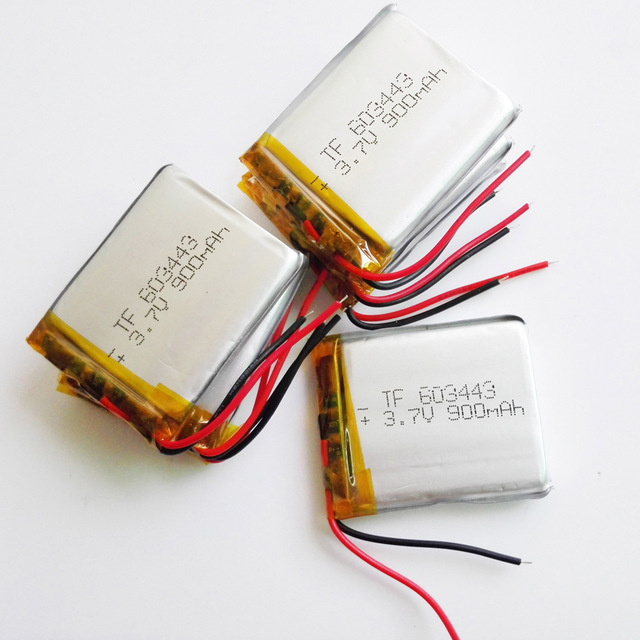 3.7V 900mAh 603443 Lithium Polymer Li-Po Rechargeable Li Ion Battery for MP3 MP4 MP5 Mobile Electronic Part
