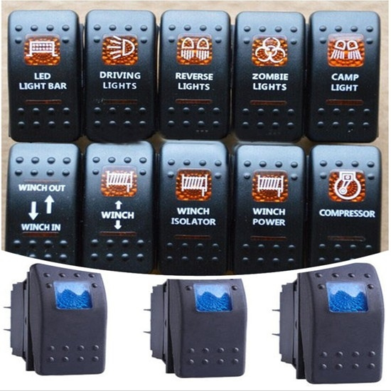 Waterproof ATV UTV off-Road LED Light Bar Rocker Switches