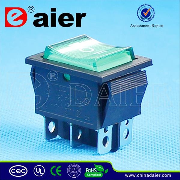 Illuminated 220VAC 3 Position Rocker Switch