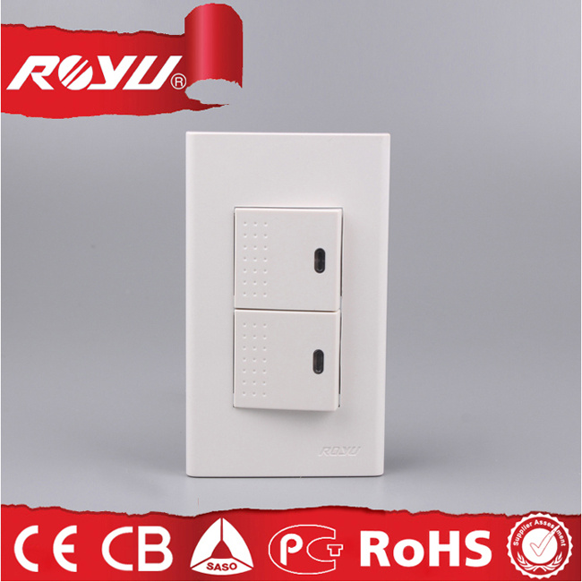 Southeast Market Screwless Design 2*4 Switch with LED Lighit (WD603)