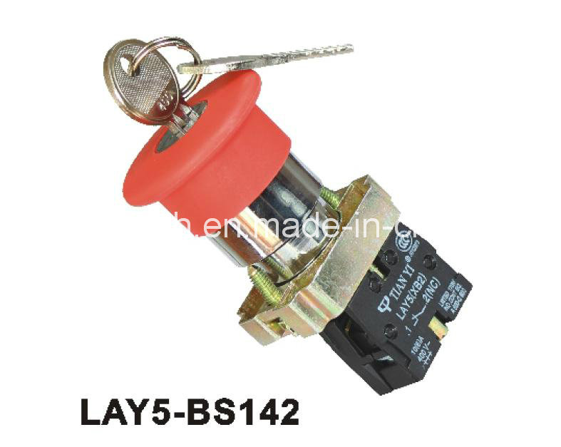 Key Turn to Release Mushroomhead Push Button Switch