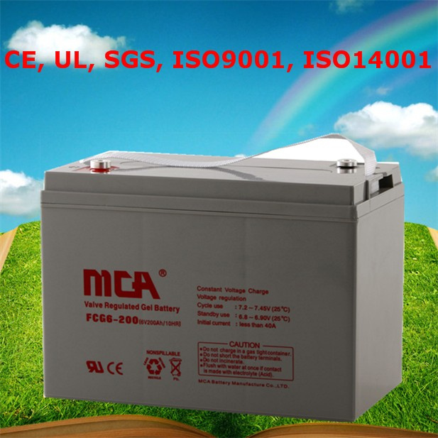Gel Battery Deep Cycle Battery AGM Battery 6V 200ah