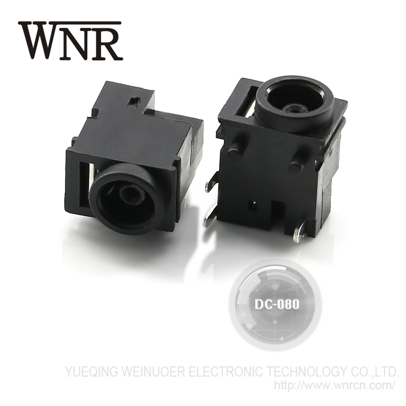 Factory Direct Sale Vertical Straight Blade Plastic DC Power Jack DC-080
