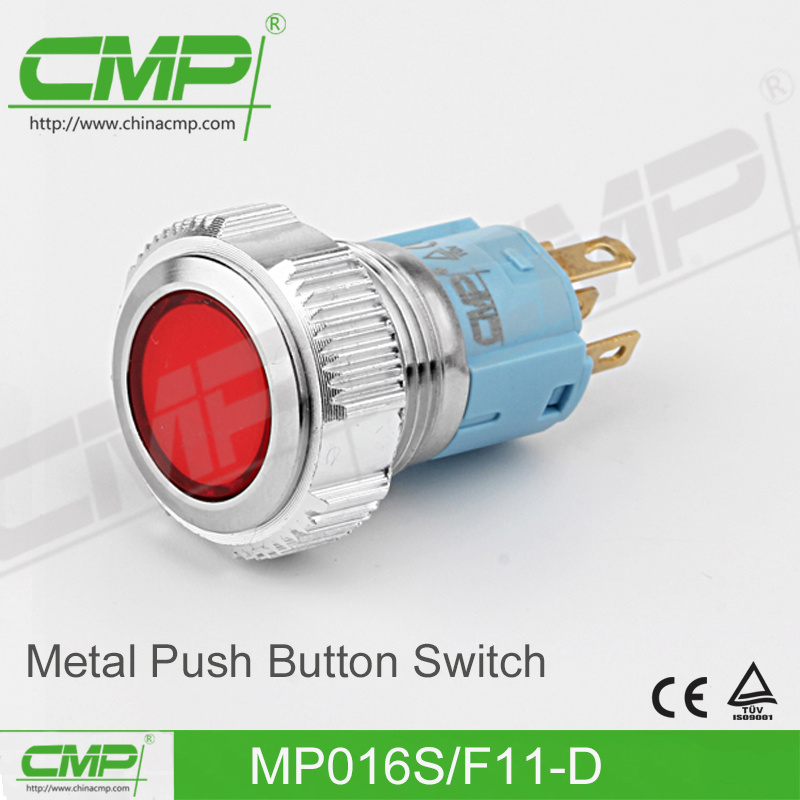 Waterproof Latching 16mm Metal Push Button Switch