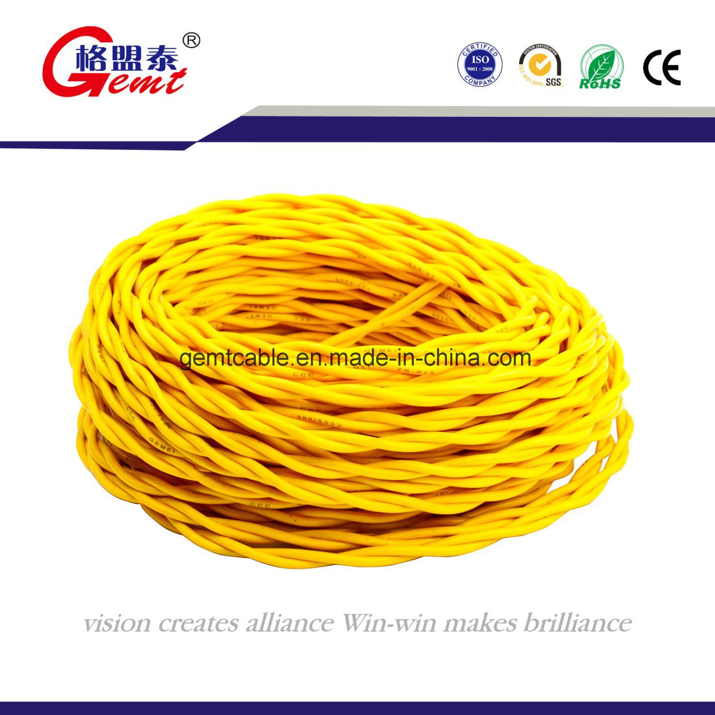 Gemt 2 Conductor Twisted Pair Copper Conductor Cable