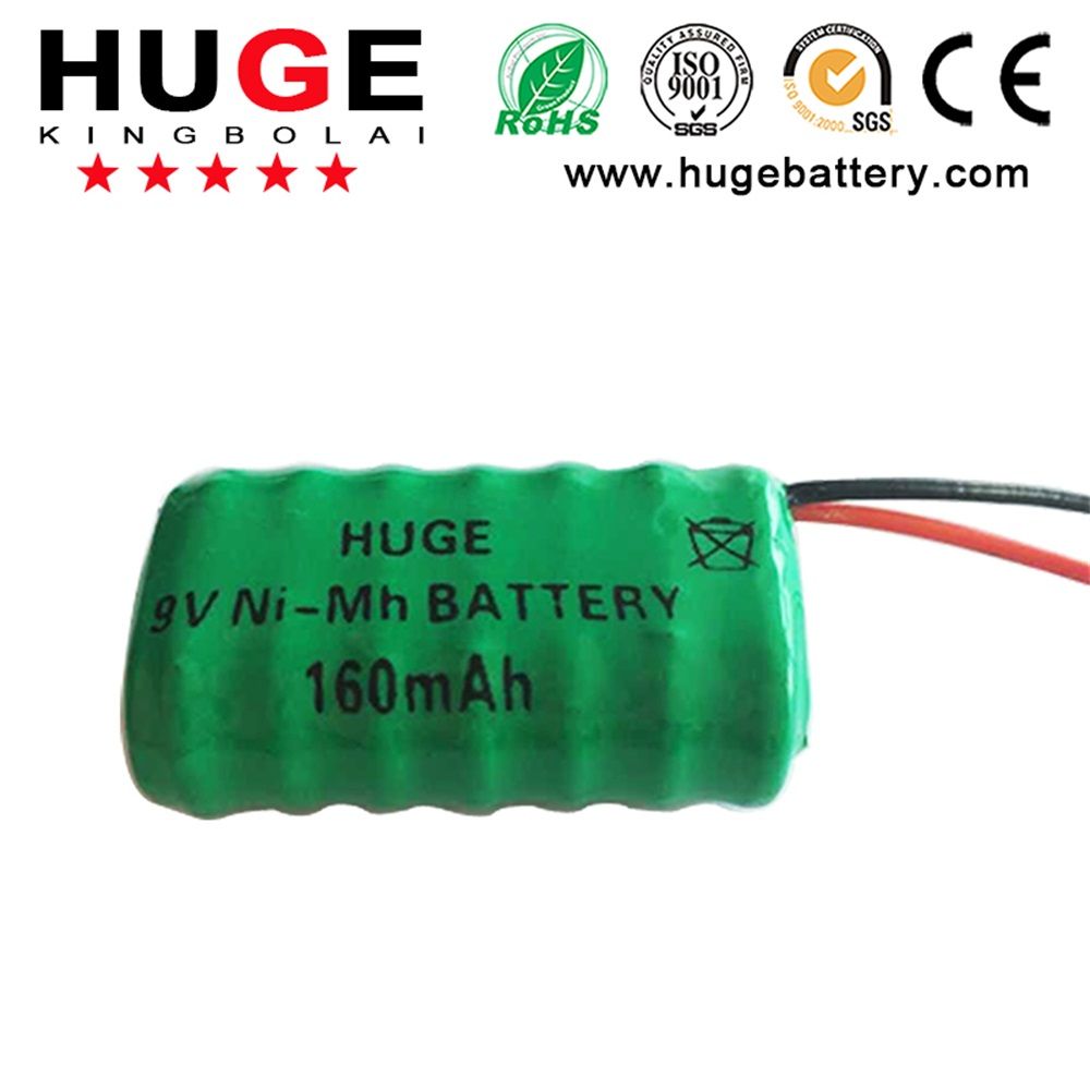 9V 160mAh Ni-mh button cell rechargeable battery