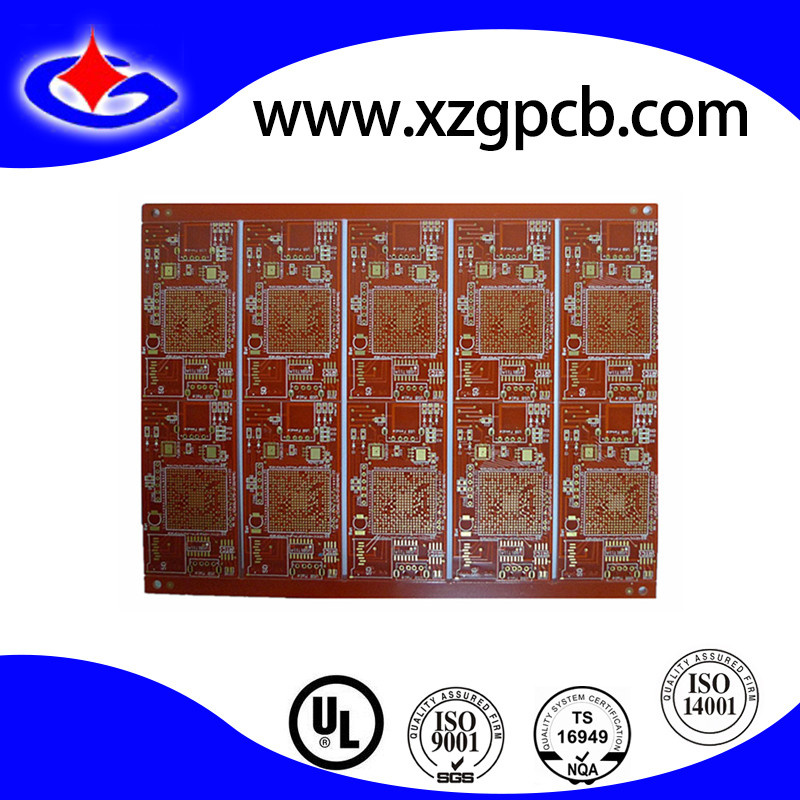 Multilayer PCB with Red Mask Small BGA and Immersion Gold