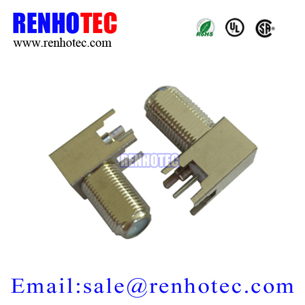 RF Coaxial Right Angle PCB Mount F Connector