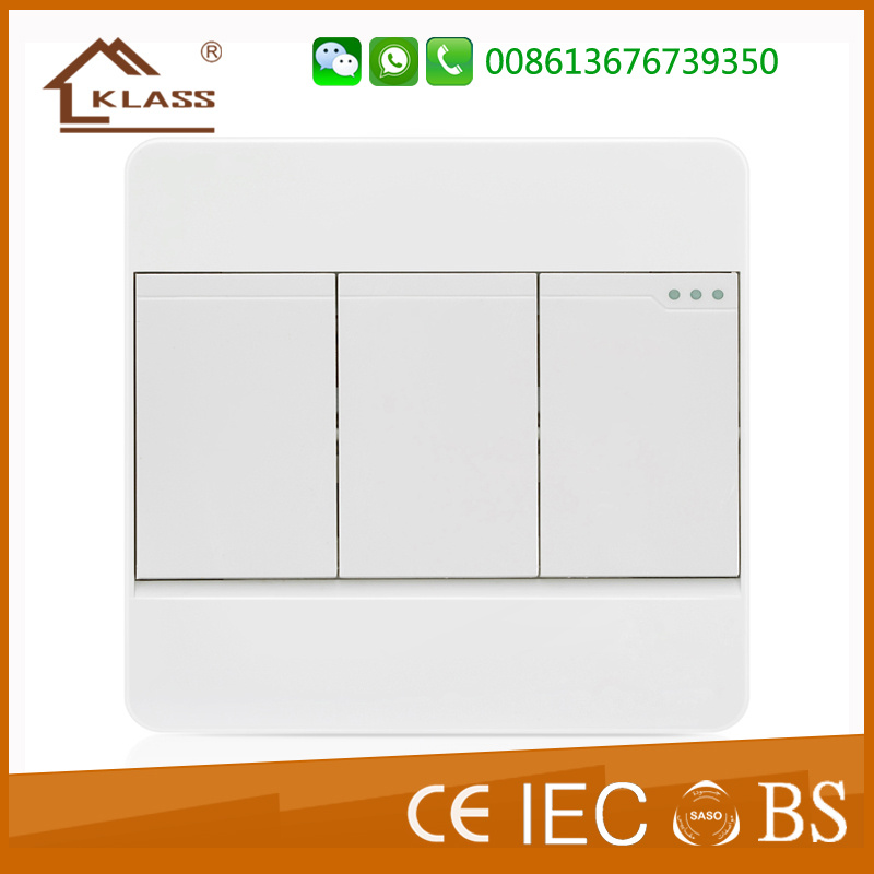 10A 3G 2W Wall Light Control Switch