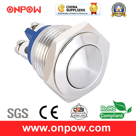 Onpow 16mm Metal Pushbutton Switch (GQ16B-10/S, CE, CCC, RoHS)