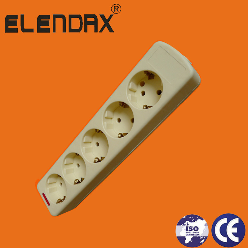 New Designed 5 Way Power Extension Socket with Light (E9005E)