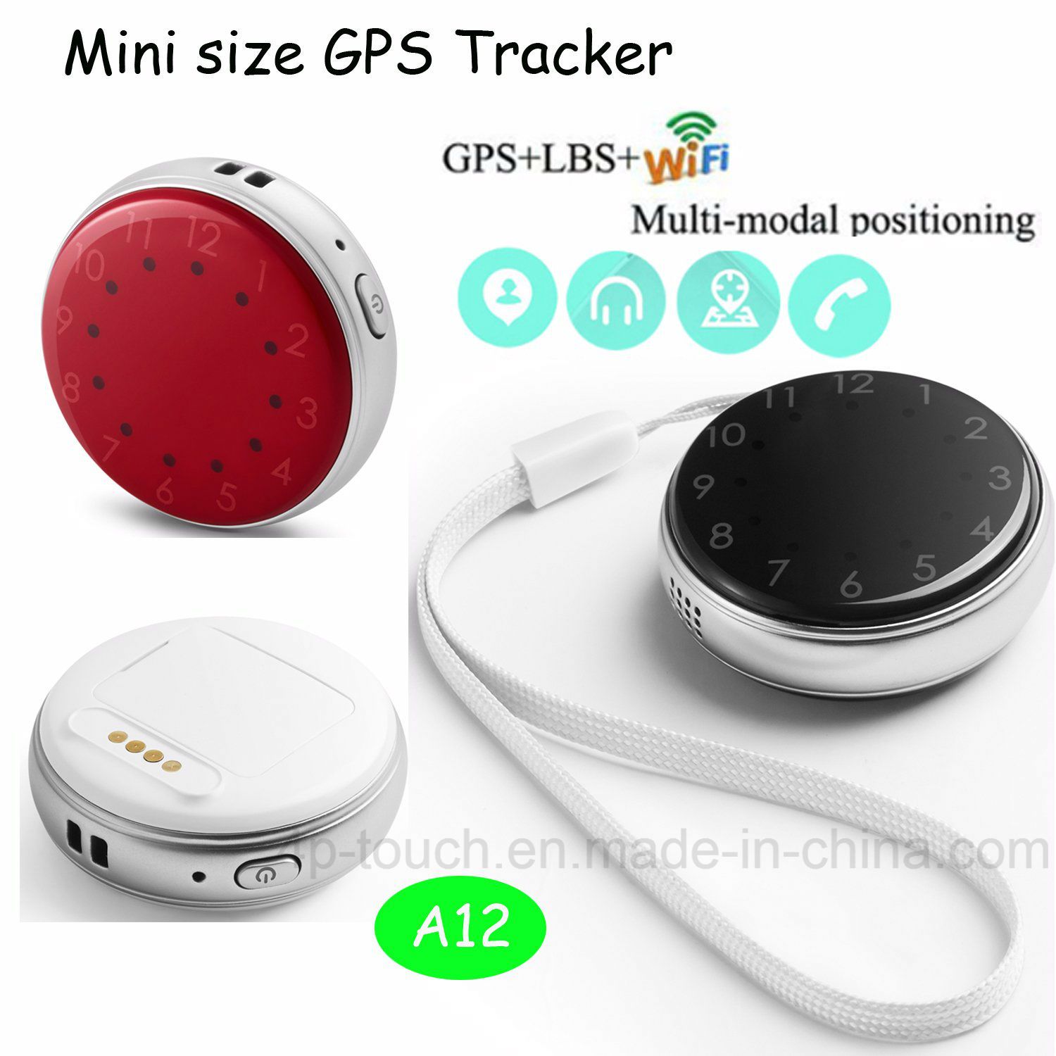 Portable Mini Personal GPS Tracker with Time Display Features A12