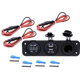 Dual USB Socket Power Outlet with Voltmeters