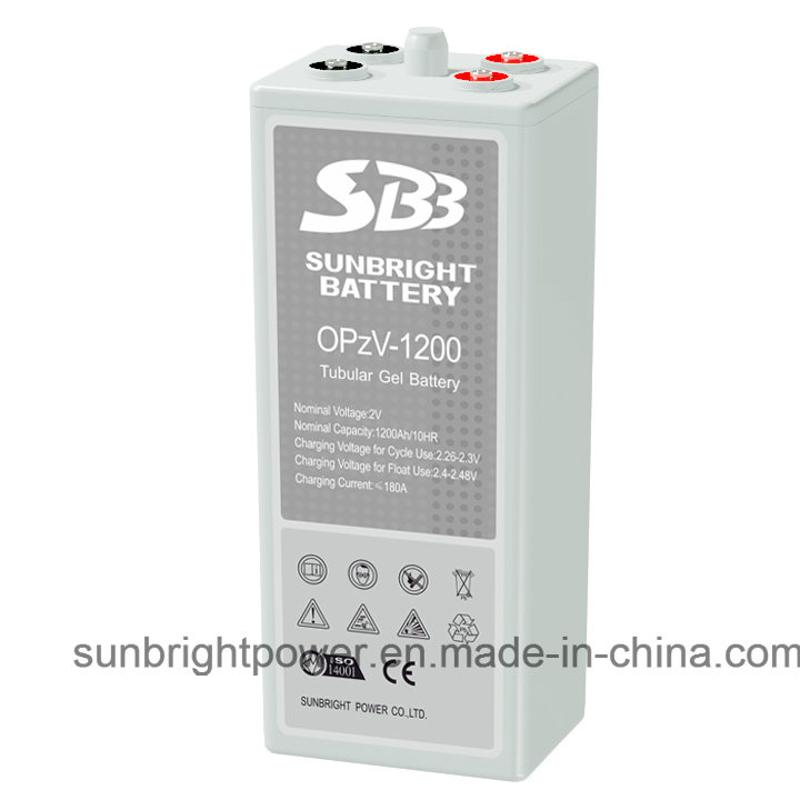 2V1200ah Solar Telecom Long Deep Cycle Gel Opzv Battery