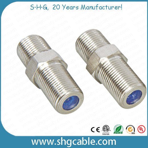F Type Splice Adapter Connector for Coaxial Cable Rg59 RG6 (F-063)