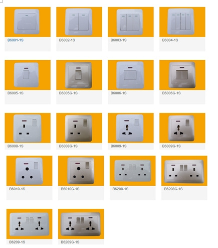 Modern Switches and Sockets UK Standard (B6000)