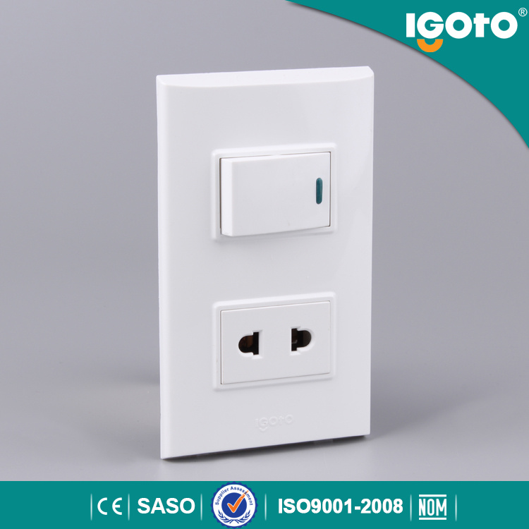 New Design One Gang Wall Switch and Socket 125V