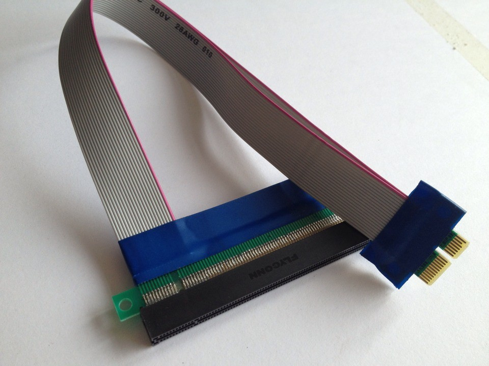 PCI-E 1X to 16X Riser Card Ribbon Extender Extension Relocate Cable